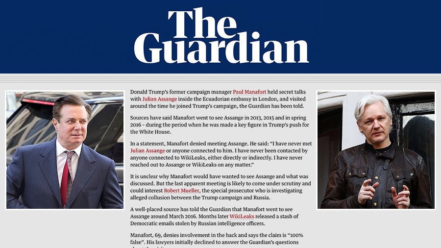 Manafort and Assange deny meetings claimed in Guardian’s widely-criticized piece, threaten to sue