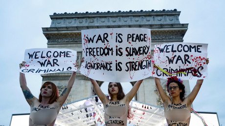  ‘Welcome War Criminals’: FEMEN activists blast world leaders ahead of Paris WW1 commemorations