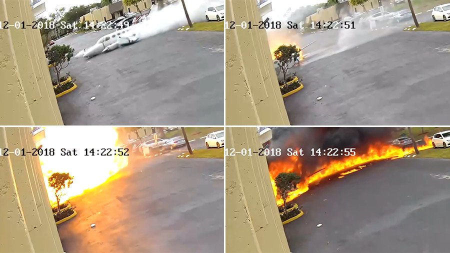 BALL OF FIRE as plane crashes into Florida therapy center for autistic children, killing 2 (VIDEO)