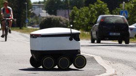 Move, slowpoke! Estonian delivery robot gets a KICK from pedestrian at crosswalk (VIDEO)