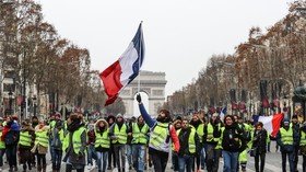 Less yellow at Champs-Elysees: Protesters march in Paris demanding Macron resign