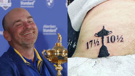 ‘Told you I’d do it:’ Ryder Cup-winning captain Bjorn gets backside tattooed with score