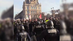 Police teargas protesters in Paris as unions rally over minimum wage (VIDEOS)