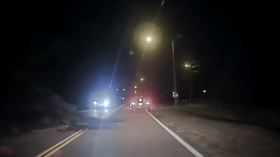 Cop’s dashcam catches horror moment SUV goes airborne & smashes onto patrol car (VIDEO)