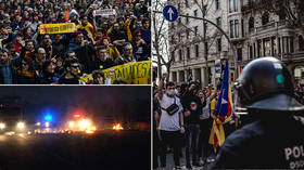 Burnt tires & clashes with police as pro-independence protests grip Catalonia (PHOTO, VIDEO)