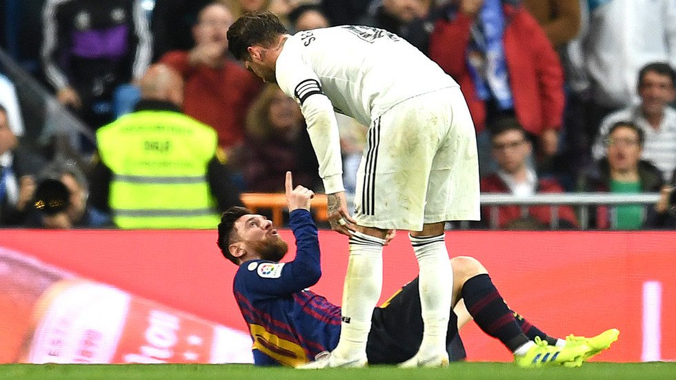 'The greatest c*** on this planet' Fans debate Ramos challenge on Messi ...