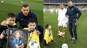 'A dream come true!' Boy born with no legs plays with football hero Shevchenko & team (VIDEO)