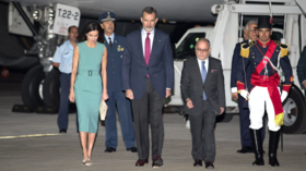 Royal mess! Spanish king stuck on plane on Buenos Aires runway because airstairs were too short