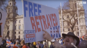 ‘Democracy is finished’: Protesters vent FURY outside parliament after Brexit deal vote fail (VIDEO)