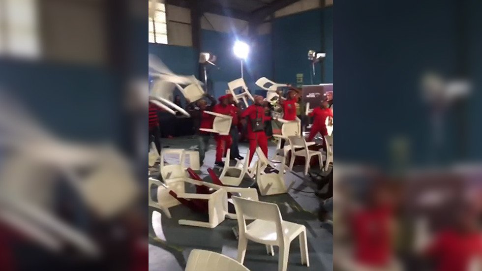 Chair Riots Chairs thrown as South African TV debate descends into mass brawl ...