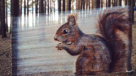 Graffiti in the woods: Artist uses plastic wrap for impressive animal works (PHOTOS)