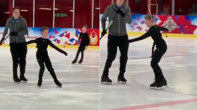 Ice ice baby! Budding Russian skating sensation, 12, lands quintuple jump at training (VIDEO)