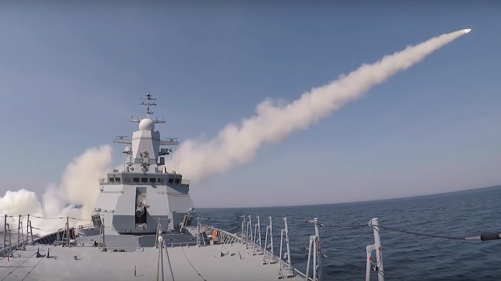 WATCH Russian warship fire missile at old vessel during LIVE-FIRE drill ...