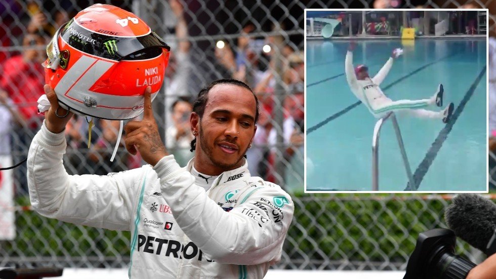 Jubilant Hamilton celebrates after rain-soaked Monaco GP win - People - The  Jakarta Post