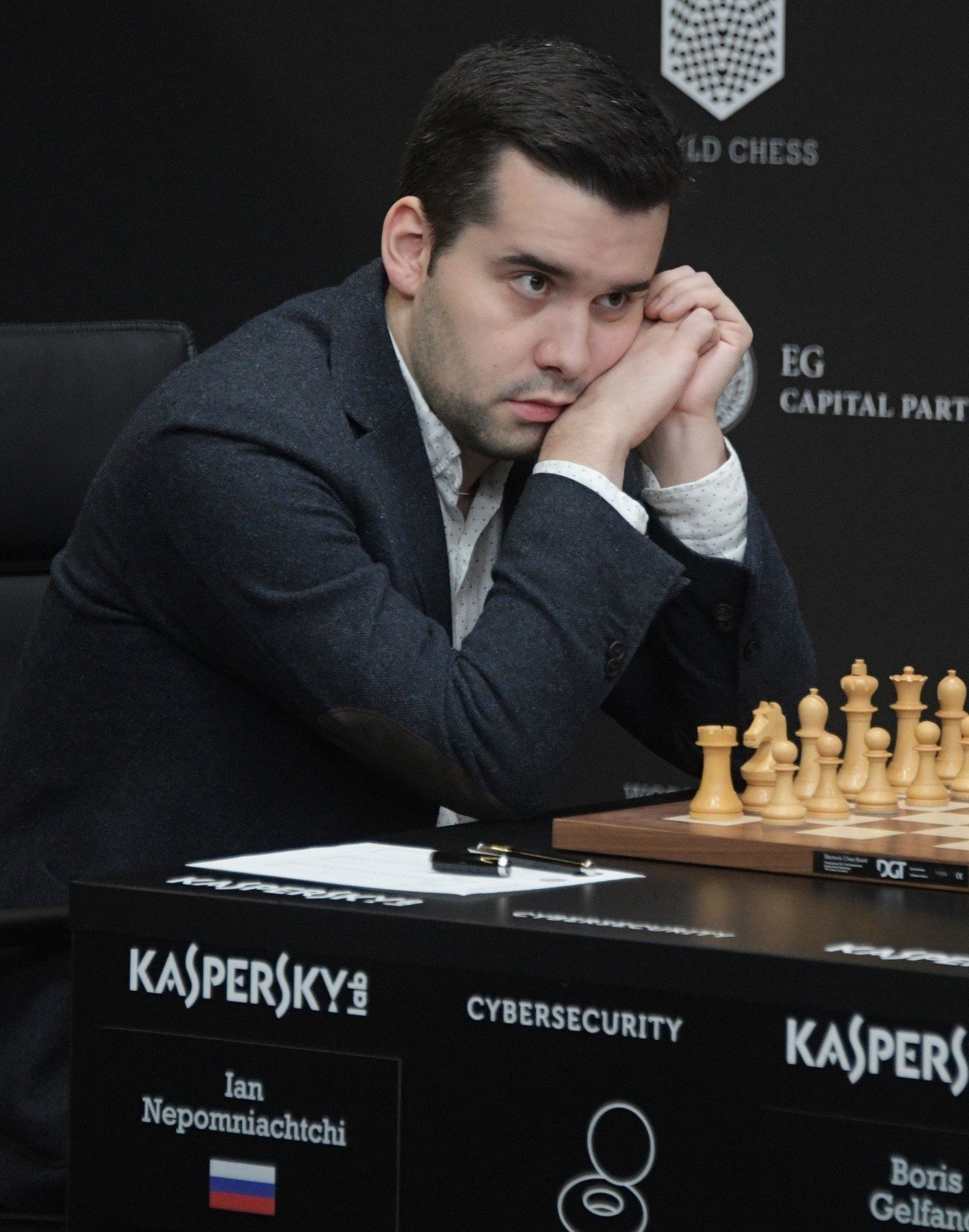 Russia's grandmaster Ian Nepomniachtchi faces Norway's grandmaster News  Photo - Getty Images