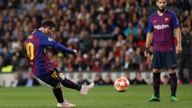 'This guy is a god': Fans react to Messi's majestic free-kick as Barca star hits 600th goal