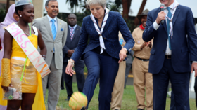 Theresa May receives ‘red card’ after trying to showcase her football skills on Twitter