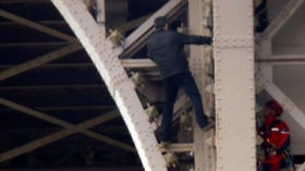 Eiffel Tower evacuated as man caught climbing Paris landmark
