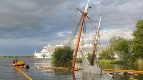 Container vessel OBLITERATES newly restored 19th-century wooden ship in Germany (PHOTOS)