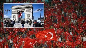 Ecstatic Turkish fans march on Arc de Triomphe following shock win vs France (VIDEOS)