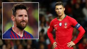 Missed out again: Cristiano Ronaldo bumped into second place as Lionel Messi tops Forbes' rich list