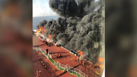 PHOTOS show massive fire on ‘attacked’ oil tanker in Gulf of Oman