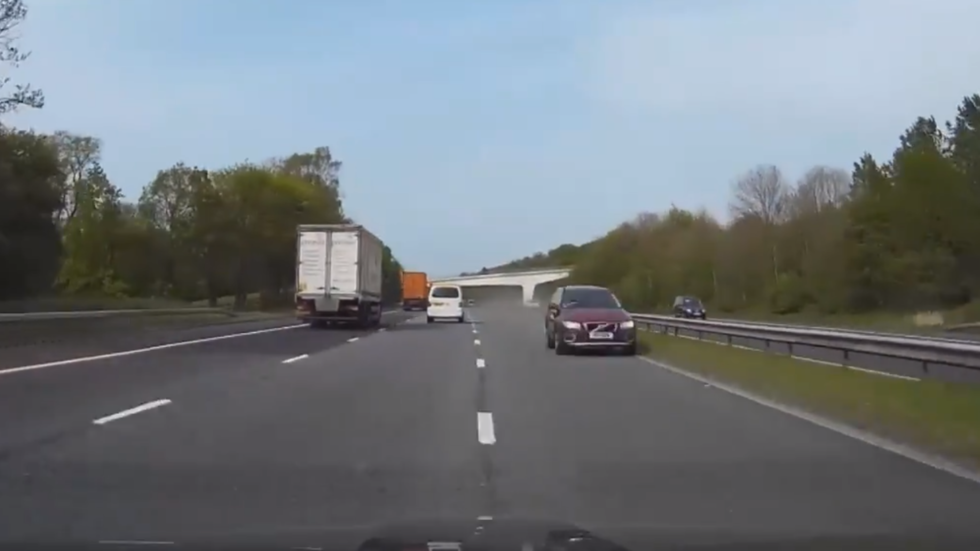 Dashcam footage shows pensioner driving wrong way down motorway (VIDEO ...