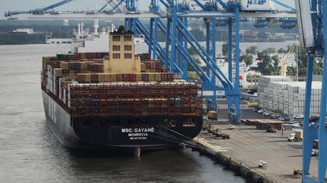 The seized MSC Gayane cargo ship © AFP / Dominick Reuter