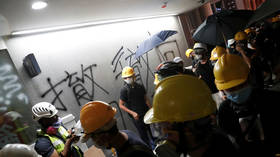 Hong Kong protesters occupy parliament building, spray graffiti (PHOTOS)