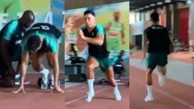 Cristiano Run-aldo: Portugal ace prepping for next season with Olympic sprint star (VIDEO)