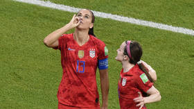 Distasteful or patriotic? USA's Alex Morgan blasted for 'tea drinking' celebration against England