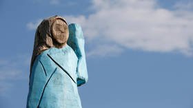 Smurfette or first lady? Odd wooden statue of Melania Trump confuses and enrages locals (VIDEO)