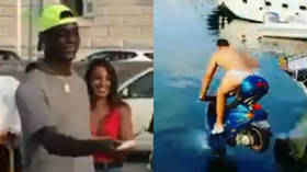 Mad Mario: Football star Balotelli 'pays bar owner €2,000' to ride moped INTO THE SEA (VIDEO) 