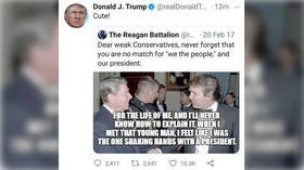 Trump shares parody account’s fake Reagan quote predicting his rise to presidency