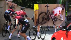 WATCH: Tour de France rider’s $12k bike SPLITS IN HALF during crash