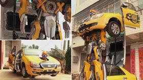 Chinese toy-maker creates LIFE-SIZE & MOVING transformer from broken car (VIDEO)