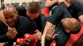 WATCH: UFC lightweight king Khabib submits heavyweight champ Cormier in training
