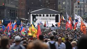 Protesters rally in Moscow over barring of opposition candidates from city council election