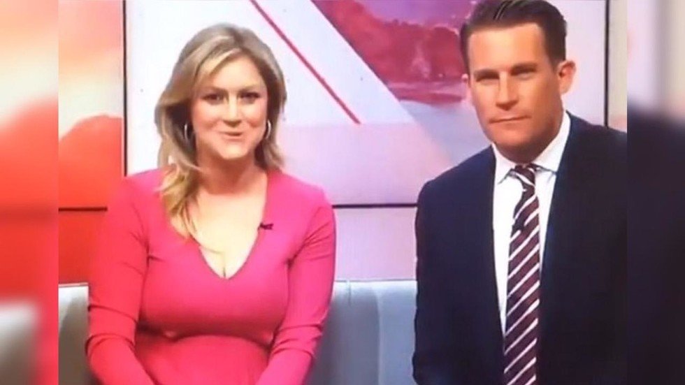 News anchor suffers HUGE wardrobe malfunction when boob slips out