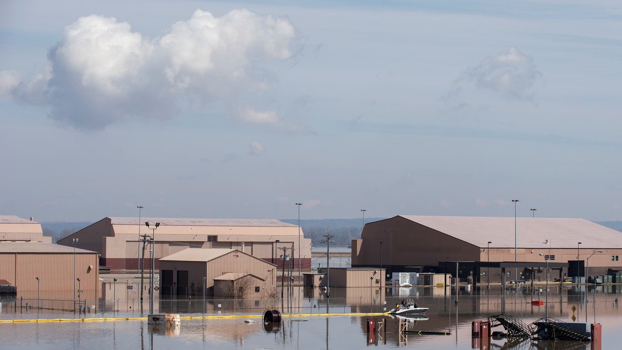 The southeast portion of the Offutt Air Force Base, Nebraska, U.S., March 18, 2019. © Reuters / U.S. Air Force/ Delanie Stafford