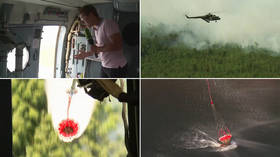 This is how water bombing of Siberian wildfires looks up close and personal (VIDEO)