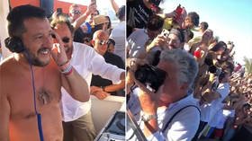 DJ Salvini? Shirtless Italian pol lives it up at beach party, rocks out to national anthem (VIDEO)