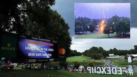 WATCH: Frightening scenes as golf fans injured when lightning strikes course in Atlanta