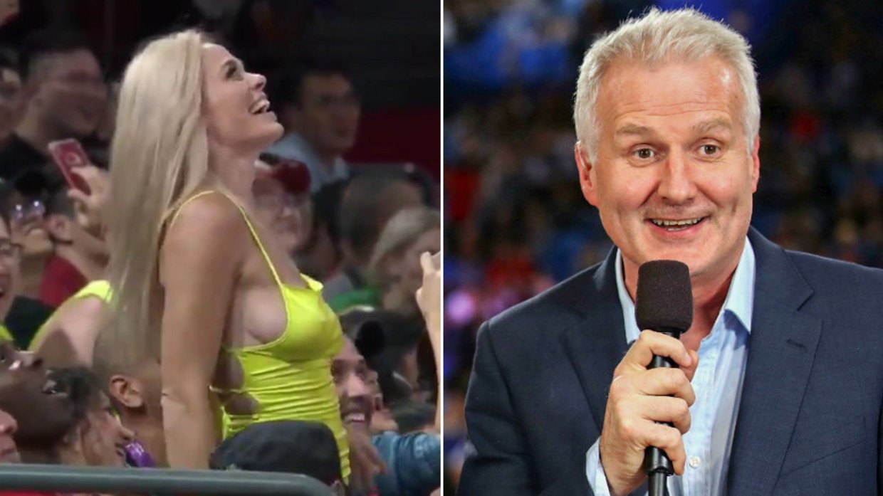 Brazil fan makes Andrew Gaze lose his focus completely during coverage of  Basketball World Cup