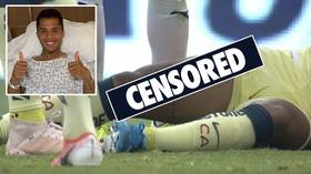 Former Barcelona ace Giovani Dos Santos suffers grotesque open wound injury after disgraceful high tackle (GRAPHIC VIDEO)