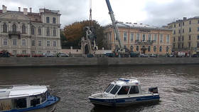 We need a bigger crane! WATCH runaway truck crane plunge into river in St. Petersburg (CCTV VIDEO)