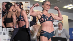 'Sexist!' Female boxer calls out site that says lingerie kiss at weigh in was 'more interesting' than fight