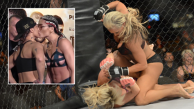 'She'd be an awesome addition!' Lingerie MMA promotion interested in signing female boxer after weigh in kiss