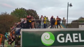 Irish sports team miraculously avoid tragedy in shocking celebration accident (GRAPHIC VIDEOS)