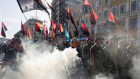 ‘No to capitulation! Death to our enemies!’ Nationalists march in Kiev against roadmap to peace in Ukraine